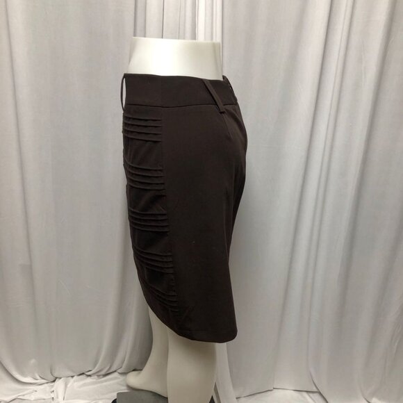 Dressbarn Skirt Womens Size 8 Brown Front Detailing Back Zipper Pencil Office - Picture 3 of 6